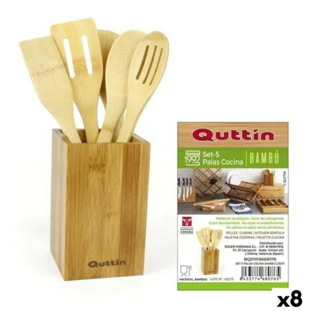 Set de Utensilios para Cocina Quttin Bambú 5 Piezas 10 x 10 x 31,5 cm (8 Unidades) de Quttin, Estantes y soportes - Ref: S223...