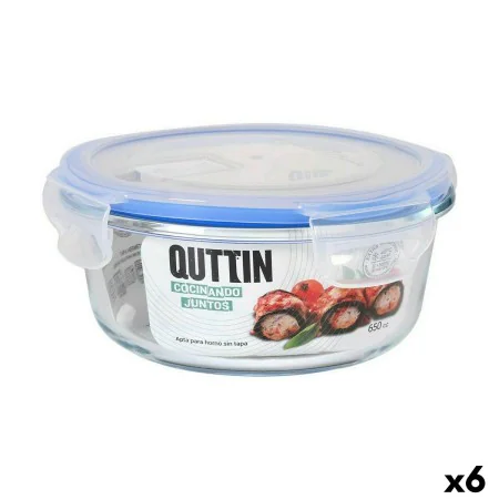 Fiambrera Hermética Quttin Redonda 650 ml ø 15,5 x 7,1 cm (6 Unidades) de Quttin, Almacenamiento de alimentos - Ref: S2232326...