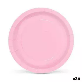 Plate set Algon Disposable Cardboard 20 cm Pink 10 Pieces (36 Units) by Algon, Turntables - Ref: S2232738, Price: 20,26 €, Di...