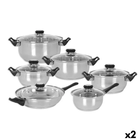 Batería de Cocina Quttin Genova 12 Piezas (2 Unidades) de Quttin, Juegos de sartenes y ollas - Ref: S2233572, Precio: 56,43 €...