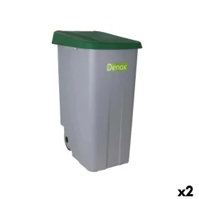 Cubo de Basura con Ruedas Denox 110 L Verde 58 x 41 x 89 cm (2 Unidades) de Denox, Cubos de basura para exterior - Ref: S2233...