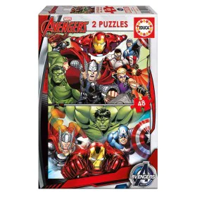 Puzzle Enfant Marvel Avengers Educa (2 x 48 pcs) de Educa, Puzzles classiques - Réf : S2403629, Prix : 8,99 €, Remise : %