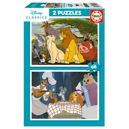 Set mit 2 Puzzeln Disney Lion King and Lady and the Tramp 48 Stücke von Disney, Klassische Puzzles - Ref: S2436222, Preis: 8,...