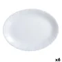 Serving Platter Luminarc Feston Oval White Glass (Ø 33 cm) (6 Units) by Luminarc, Plates and dishes - Ref: S2709175, Price: 2...