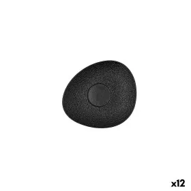 Plate Bidasoa Fosil Black Ceramic Aluminium Oxide 13,3 x 11,6 x 1,7 cm Coffee (12 Units) by Bidasoa, Cups - Ref: S2711618, Pr...