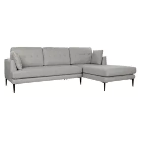 Divano Chaise Longue DKD Home Decor Grigio Poliestere Metallo (240 x 160 x 85 cm) di DKD Home Decor, Sedie - Rif: S3022903, P...