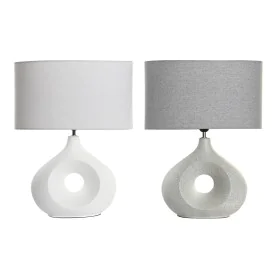 Lampada da tavolo DKD Home Decor 44 x 21 x 57 cm Grigio Bianco Gres 220 V 50 W (2 Unità) di DKD Home Decor, Lampade da tavolo...