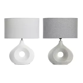 Desk lamp DKD Home Decor 44 x 21 x 57 cm Grey White Stoneware 220 V 50 W (2 Units) by DKD Home Decor, Bedside and Table Lamps...