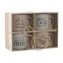 4 Piece Mug Set Home ESPRIT Blue Pink Stoneware 285 ml 9 x 7 x 8 cm by Home ESPRIT, Cups - Ref: S3053974, Price: 14,52 €, Dis...