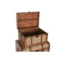 Juego de Baúles Home ESPRIT Madera Lienzo Colonial 61 x 43 x 42,5 cm 60 x 43,5 x 42 cm (3 Unidades) de Home ESPRIT, Cajas y a...