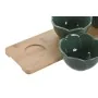 Appetizer Set Home ESPRIT Green Dark green Bamboo Porcelain Tropical 4 Pieces 32 x 10 x 7 cm (2 Units) by Home ESPRIT, Plates...