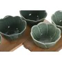 Appetizer Set Home ESPRIT Green Dark green Bamboo Porcelain Tropical 4 Pieces 32 x 10 x 7 cm (2 Units) by Home ESPRIT, Plates...