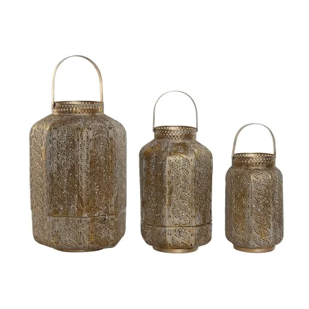 Set de Portavelas Home ESPRIT Dorado Metal 25 x 25 x 40 cm de Home ESPRIT, Candelabros y portavelas - Ref: S3058404, Precio: ...