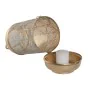 Set di Portacandele Home ESPRIT Bianco Dorato Metallo 25 x 25 x 49 cm di Home ESPRIT, Candelieri e portacandele - Rif: S30584...