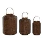 Set di Portacandele Home ESPRIT Marrone Dorato Metallo 26 x 26 x 38,5 cm di Home ESPRIT, Candelieri e portacandele - Rif: S30...