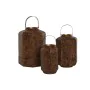 Set di Portacandele Home ESPRIT Marrone Dorato Metallo 26 x 26 x 38,5 cm di Home ESPRIT, Candelieri e portacandele - Rif: S30...