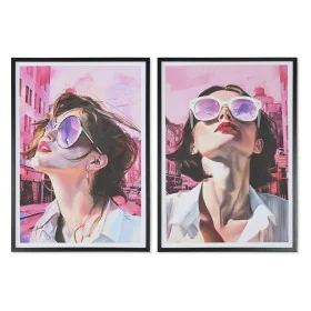 Painting Home ESPRIT Pink Lady Modern 50 x 2,5 x 70 cm (2 Units) by Home ESPRIT, Prints on Canvas - Ref: S3058557, Price: 33,...