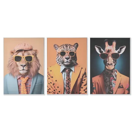 Painting Home ESPRIT Yellow Blue Modern animals 50 x 3 x 70 cm (3 Units) by Home ESPRIT, Prints on Canvas - Ref: S3058559, Pr...