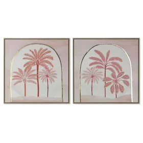 Pintura Home ESPRIT Bege Coral Palmeiras Colonial 60 x 2,5 x 60 cm (2 Unidades) de Home ESPRIT, Impressões sobre tela - Ref: ...