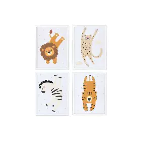 Pintura Home ESPRIT Amarelo Branco Infantil animais 30 x 1,8 x 40 cm (4 Unidades) de Home ESPRIT, Impressões sobre tela - Ref...