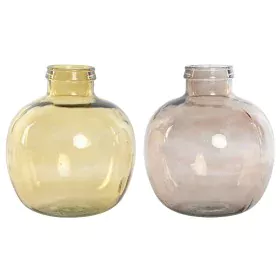 Vase Home ESPRIT Brown Mustard Crystal 32 x 32 x 36,5 cm (2 Units) by Home ESPRIT, Vases - Ref: S3058579, Price: 38,64 €, Dis...