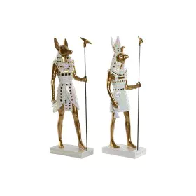 Figura Decorativa Home ESPRIT Blanco Dorado Resina Oriental Egipcio 7 x 11,5 x 36 cm (2 Unidades) de Home ESPRIT, Adornos - R...