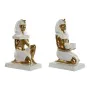 Figura Decorativa Home ESPRIT Blanco Dorado Resina Oriental Egipcio 12,5 x 17 x 25 cm (2 Unidades) de Home ESPRIT, Adornos - ...