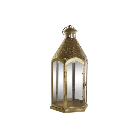 Portavelas Home ESPRIT Dorado Metal Cristal 23 x 23 x 48 cm de Home ESPRIT, Candelabros y portavelas - Ref: S3058612, Precio:...