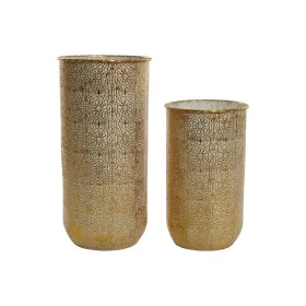 Set de pots de fleurs Home ESPRIT Doré Métal Moderne 25,5 x 25,5 x 44 cm (2 Pièces) de Home ESPRIT, Cache-pots - Réf : S30586...