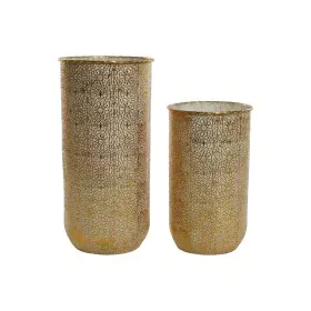 Conjunto de vasos Home ESPRIT Dourado Metal Moderno 25,5 x 25,5 x 44 cm (2 Peças) de Home ESPRIT, Vasos - Ref: S3058625, Preç...