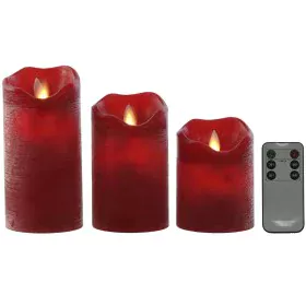 Bougie LED Home ESPRIT Rouge 26,5 x 8 x 17 cm (3 Pièces) de Home ESPRIT, Bougies à LED - Réf : S3058690, Prix : 14,33 €, Remi...