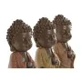 Decorative Figure Home ESPRIT Brown Orange Coral Lime Resin Buddha Oriental 9 x 9 x 21 cm (3 Units) by Home ESPRIT, Ornaments...