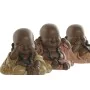 Decorative Figure Home ESPRIT Orange Coral Lime Resin Buddha Oriental 10 x 7,5 x 8,5 cm (3 Units) by Home ESPRIT, Ornaments -...