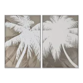 Pintura Home ESPRIT Branco Bege Palmeiras Mediterrâneo 83 x 4 x 123 cm (2 Unidades) de Home ESPRIT, Impressões sobre tela - R...