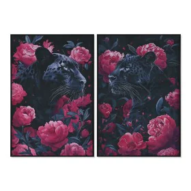 Painting Home ESPRIT Black Pink 83 x 4 x 123 cm (2 Units) by Home ESPRIT, Prints on Canvas - Ref: S3058737, Price: 133,17 €, ...