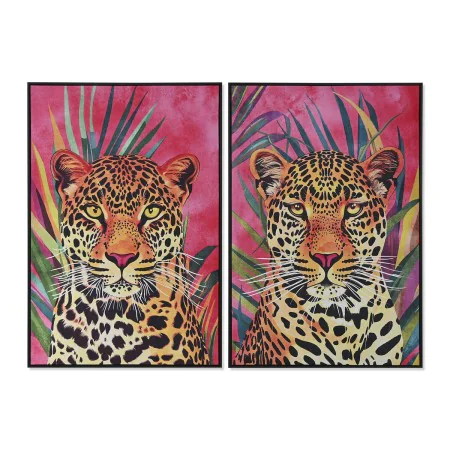 Painting Home ESPRIT Leopard Tropical 83 x 3,8 x 123 cm (2 Units) by Home ESPRIT, Prints on Canvas - Ref: S3058738, Price: 13...