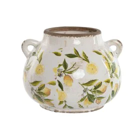 Vase Home ESPRIT Yellow White Brown Stoneware Lemon 21 x 20 x 16 cm by Home ESPRIT, Vases - Ref: S3058890, Price: 17,29 €, Di...