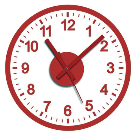 Horloge Murale Versa Rouge Adhésif de Versa, Pendules murales - Réf : S3400538, Prix : 4,92 €, Remise : %