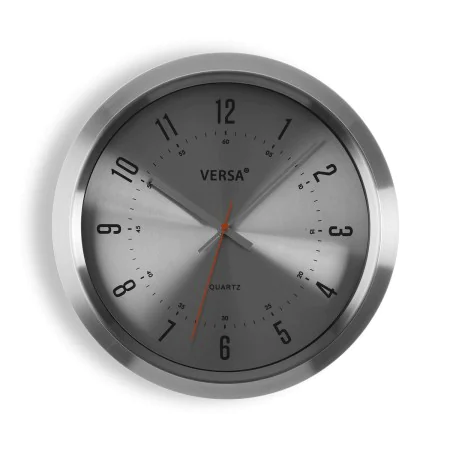 Reloj de Pared Versa Plateado Metal Aluminio Cuarzo 6 x 35,5 x 35,5 cm de Versa, Relojes de pared - Ref: S3410834, Precio: 24...