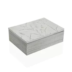 Caja para Infusiones Versa Blanco Madera MDF 18 x 7,5 x 24 cm Flores de Versa, Almacenamiento para té y café - Ref: S3413102,...