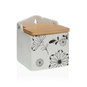 Salière avec couvercle Versa Céramique Bambou Dolomite Fleurs 10 x 12,5 x 11 cm de Versa, Doseurs d'assaisonnements et d'épic...