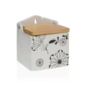 Salière avec couvercle Versa Céramique Bambou Dolomite Fleurs 10 x 12,5 x 11 cm de Versa, Doseurs d'assaisonnements et d'épic...