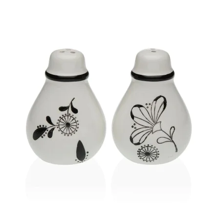 Salt and Pepper Shakers Versa Ceramic Dolomite Flowers 5,5 x 8,5 x 6 cm by Versa, Dispensers for dressings and spices - Ref: ...