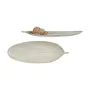 Tabuleiro Branco Madeira MDF Folha de planta 59,5 x 3 x 21,6 cm Decoração (6 Unidades) de Gift Decor, Bandejas - Ref: S362549...