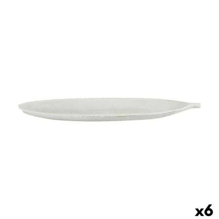 Plateau Blanc Bois MDF Feuille d'une plante 49 x 2,7 x 17,3 cm Décoration (6 Unités) de Gift Decor, Plateaux - Réf : S3625503...