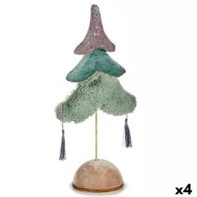 Árbol de Navidad Poliéster Turquesa Plateado Madera 12 x 43 x 22 cm (4 Unidades) de Krist+, Navidad - Ref: S3627525, Precio: ...