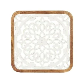 Decoración de Pared Blanco Marrón Madera de mango Mandala 90 x 90 x 3 cm de Gift Decor, Frontones decorativos - Ref: S3632058...