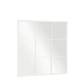 Miroir mural Blanc Métal Verre Fenêtre 90 x 90 x 2 cm de Gift Decor, Miroirs muraux - Réf : S3632883, Prix : 50,46 €, Remise : %