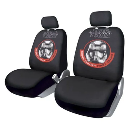 Fundas para Asientos de Coche Star Wars Stormtrooper Universal Delantero Negro 2 Unidades de Star Wars, Juegos de cubreasient...