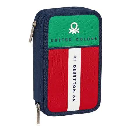 Astuccio Doppio Benetton United Rosso Bianco Verde Blu Marino (12.5 x 19.5 x 4 cm) (28 pcs) di Benetton, Porta penne - Rif: S...